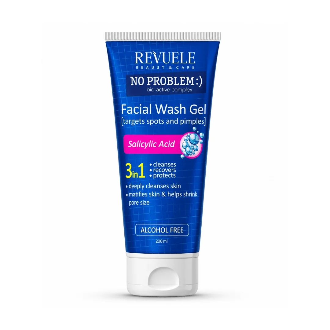 غسول جل سالسليك اسيد ريفولي - 200مل | Revuele No Problem Facial Wash Gel with Salicylic Acid