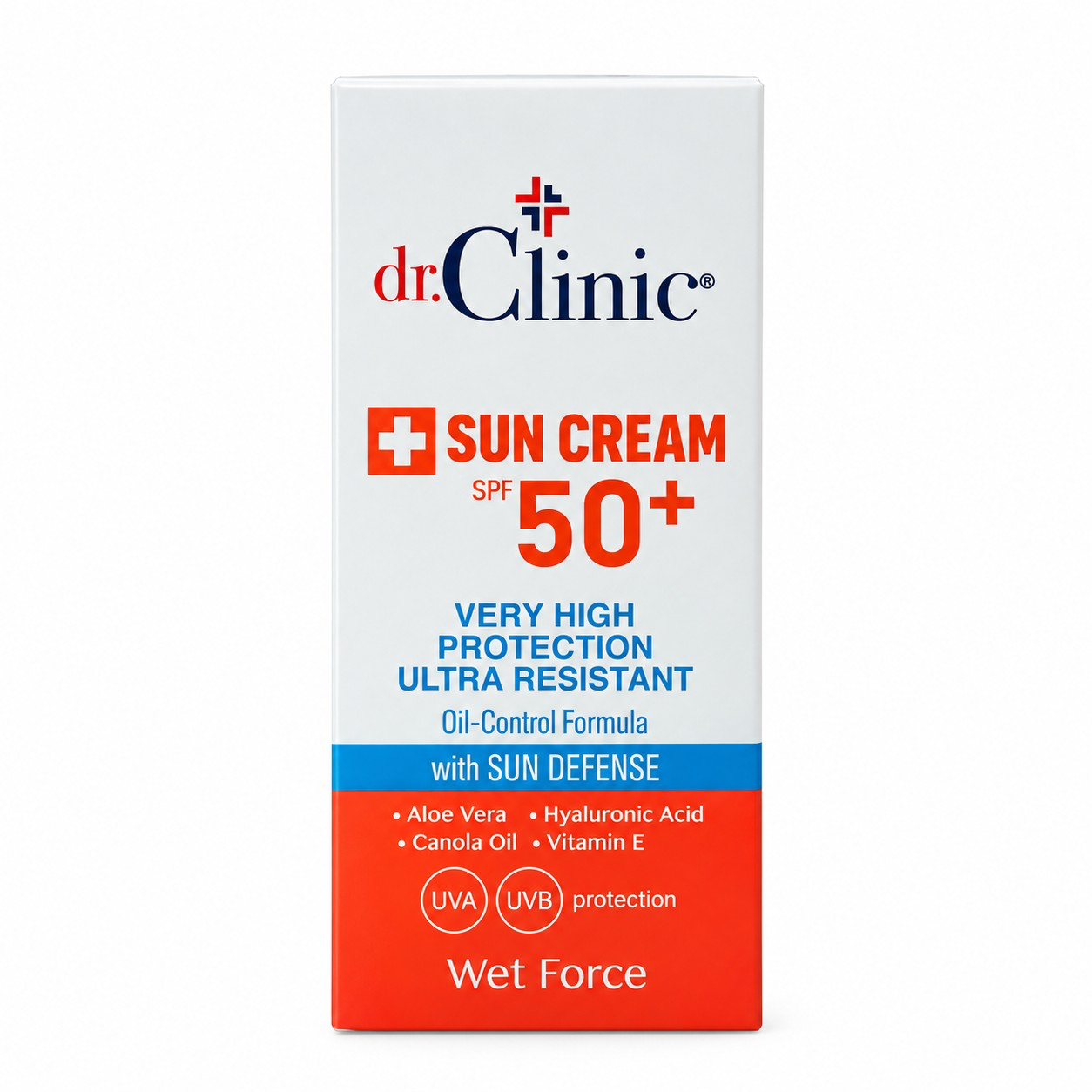 كريم واقي من الشمس Dr. Clinic بعامل حماية SPF 50+ ومتحكم في الإفرازات الدهنية